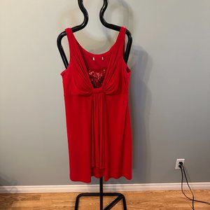 Coldwater Creek Ladies Red Party Dress with Sequin inlay